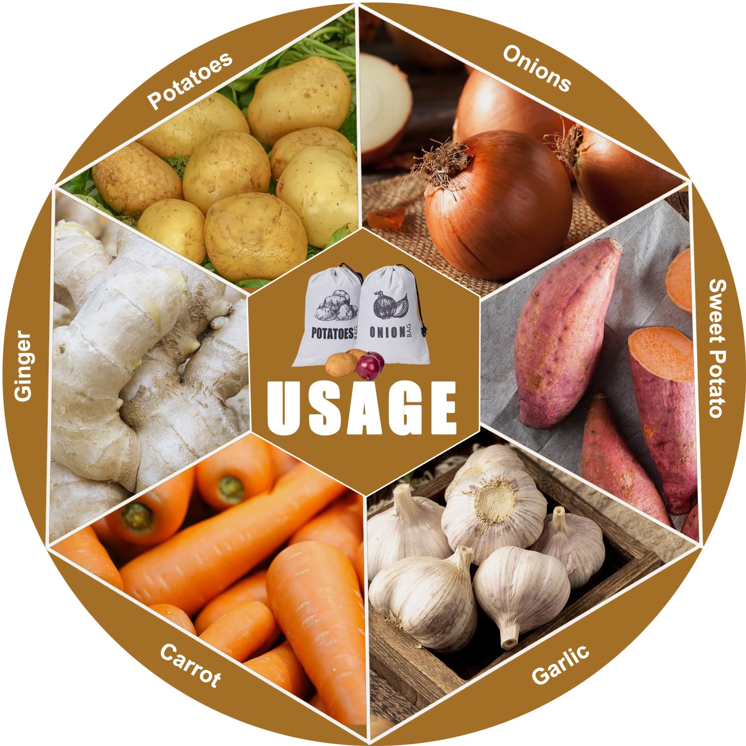 TOGETRUE bolsa patatas-cebolas diseño colgante para despensa ordenada