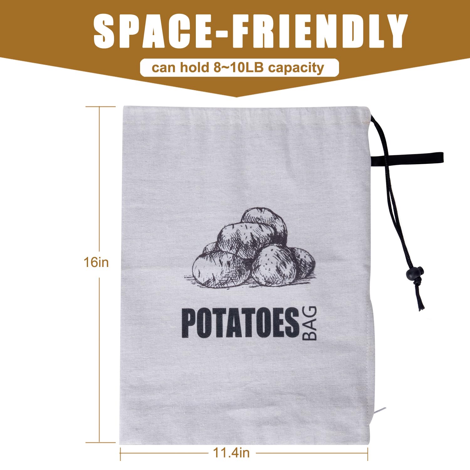 TOGETRUE bolsa patatas-cebolas tamaño grande para mayor capacidad