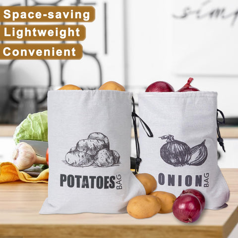 TOGETRUE bolsa patatas-cebolas uso múltiple para cocina y pan casero