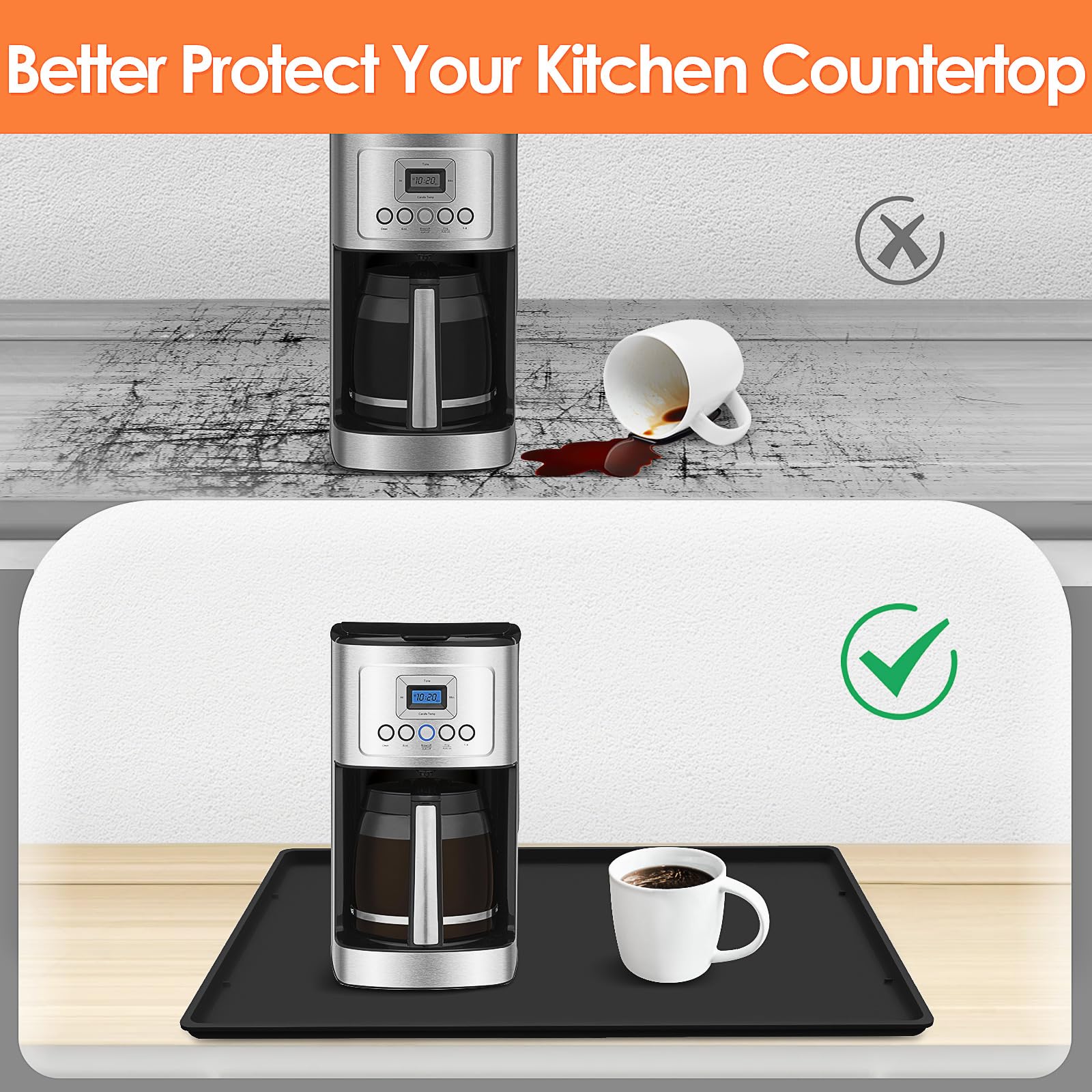 TOHONFOO alfombrilla encimera cafetera protección contra derrames