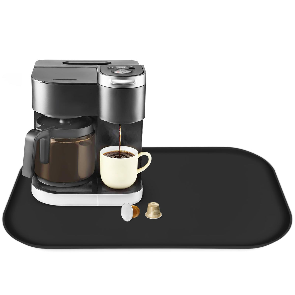 TOHONFOO alfombrilla para cafetera con borde elevado protege la encimera