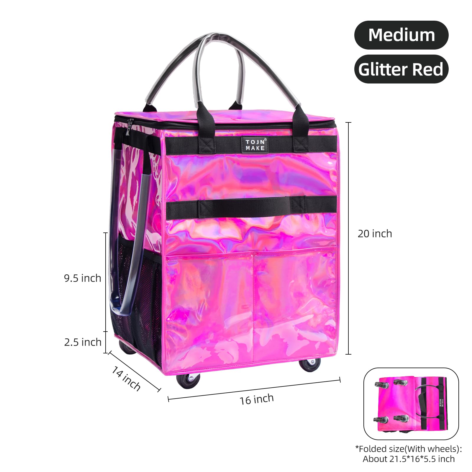 TOJNMAKE carrito de compras rodante, facilita moverse desde la tienda hasta el coche.