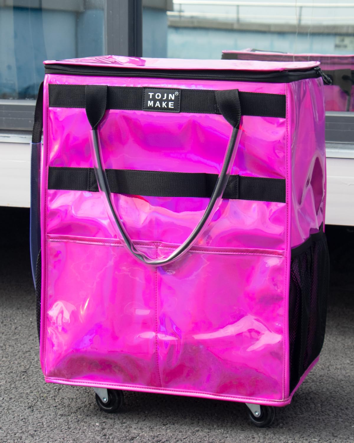 TOJNMAKE ruedas de acero inoxidable para tote, durabilidad y rodaje suave.