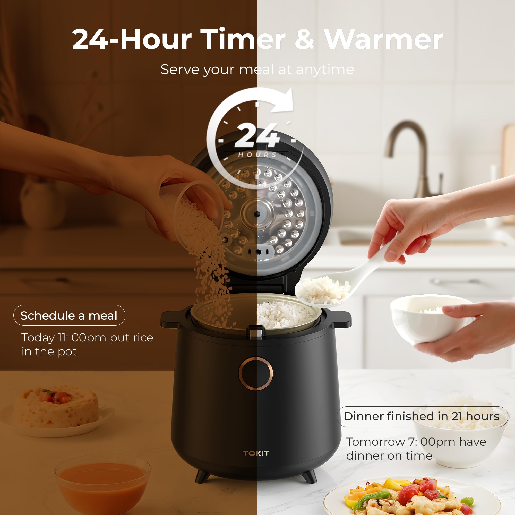 TOKIT Arrocera mini incluye pala y taza para medir y servir