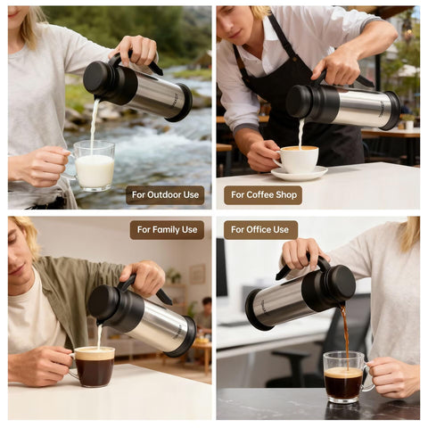 Jarra cremera TOMAKEIT capacidad 1L, ideal para leche o crema.