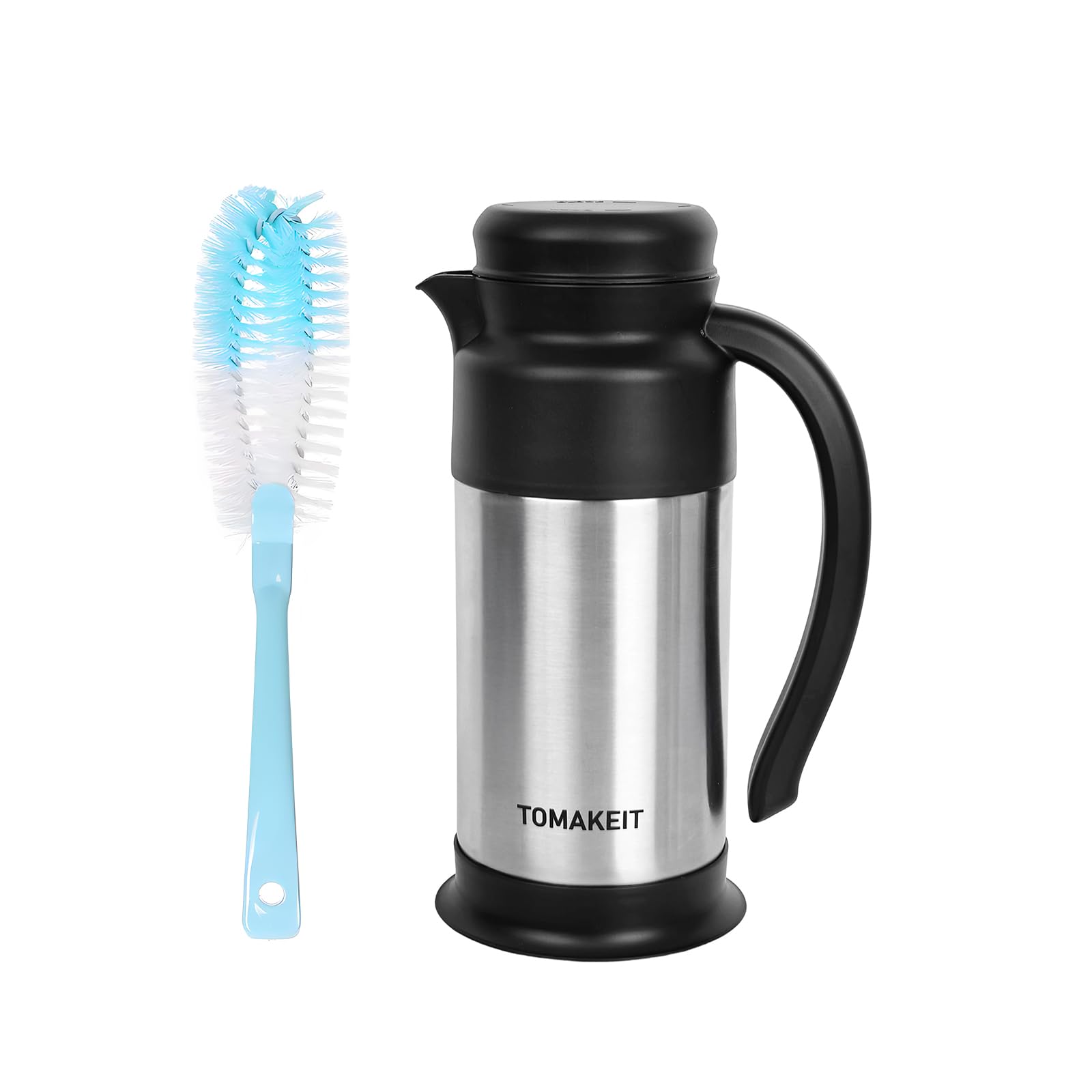 Jarra cremera TOMAKEIT en acero inoxidable 75cl para café, mantiene temperatura estable.