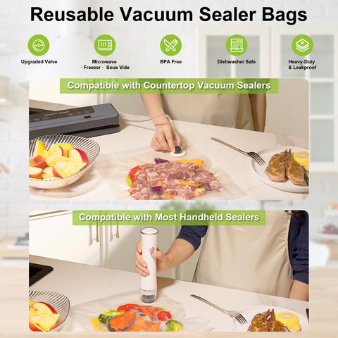TomCare bolsas de vacío M 10x11, ideales para porciones pequeñas y aperitivos.
