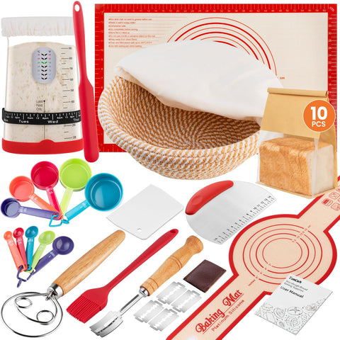 TomCare tarro de masa madre de 42 onzas con tapa y funda para fermentación estable.