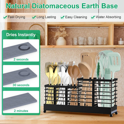 TomCare, diseño de dos alturas para utensilios cortos y largos.