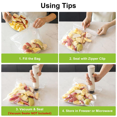 TomCare uso sous-vide y congelado, sellado óptimo para conservar sabor.