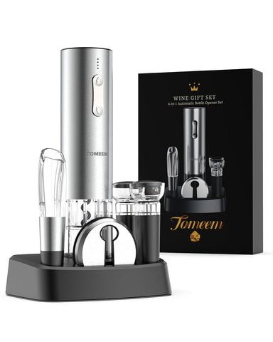 TOMEEM abrelatas eléctrico para vino, set completo, apertura rápida
