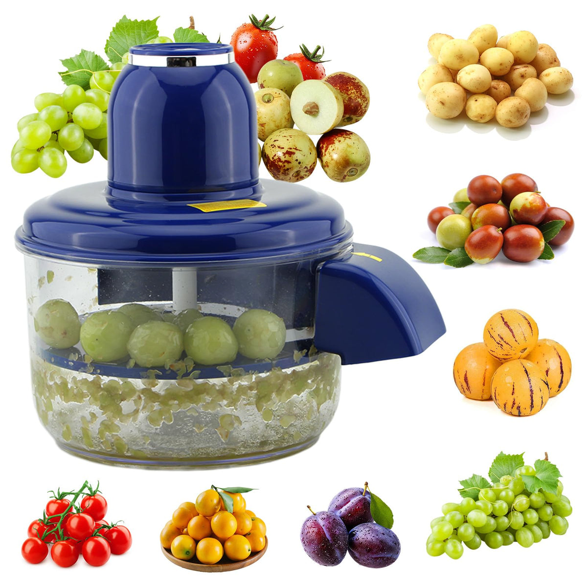 Tommax pelador automático para uvas verdes, pelado rápido y uniforme.