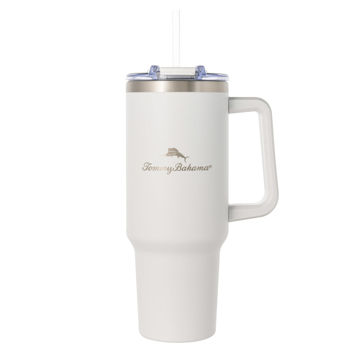 Tommy Bahama botella de agua, exterior de acero inoxidable, doble pared para mantener temperatura.