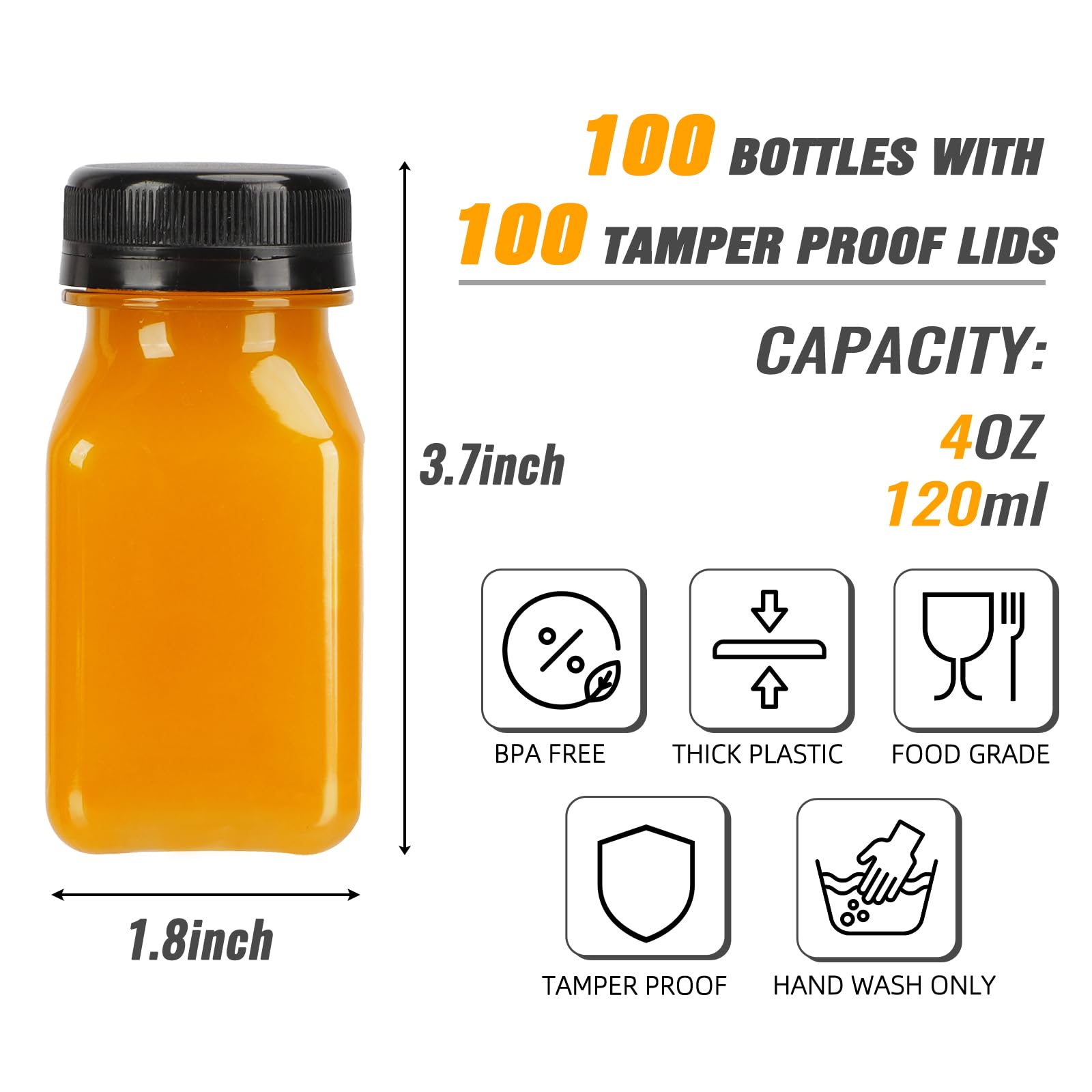 TOMNK botellas 4oz con tapas de seguridad para evitar derrames.