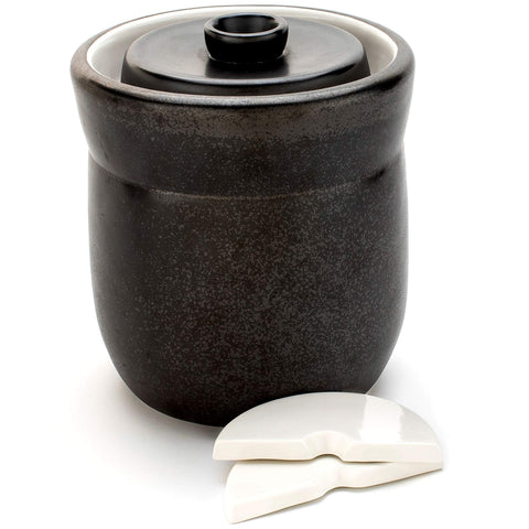 TOMO olla de fermentación cerámica 3L, ideal para chucrut casero y kombucha.