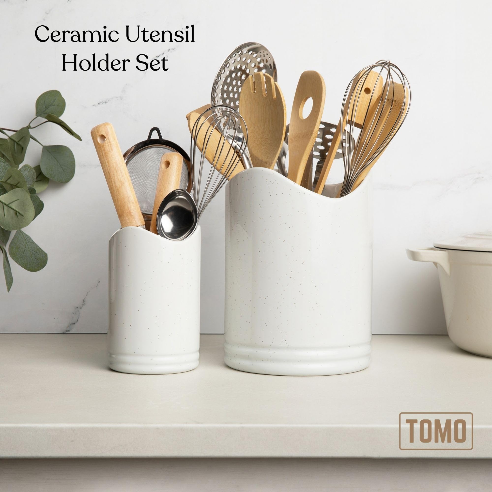 TOMO wave-design crocks showcase a modern, accessible layout for cooking tools