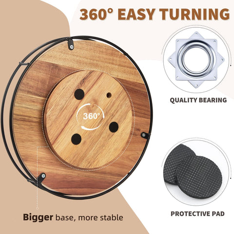 Tomoaza de acacia, grano natural visible, decoración elegante y ecológica.