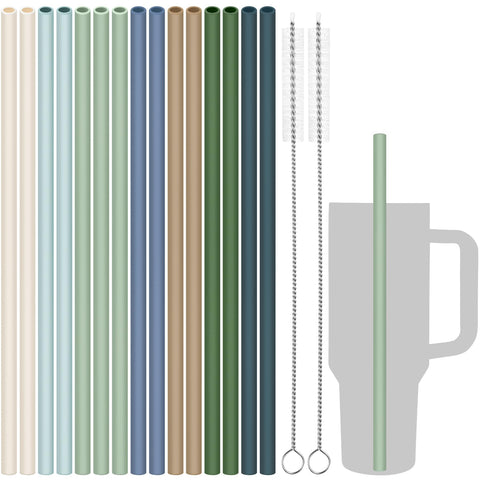 Pajillas de silicona Tomorotec de 12 pulgadas para Stanley, juego completo para bebidas.