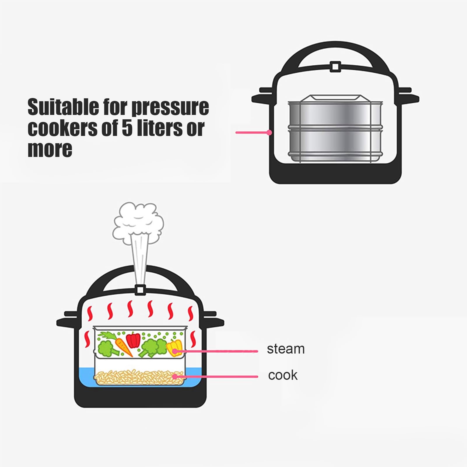 Tomotato compatible con ollas de 6QT para versatilidad en la cocina.