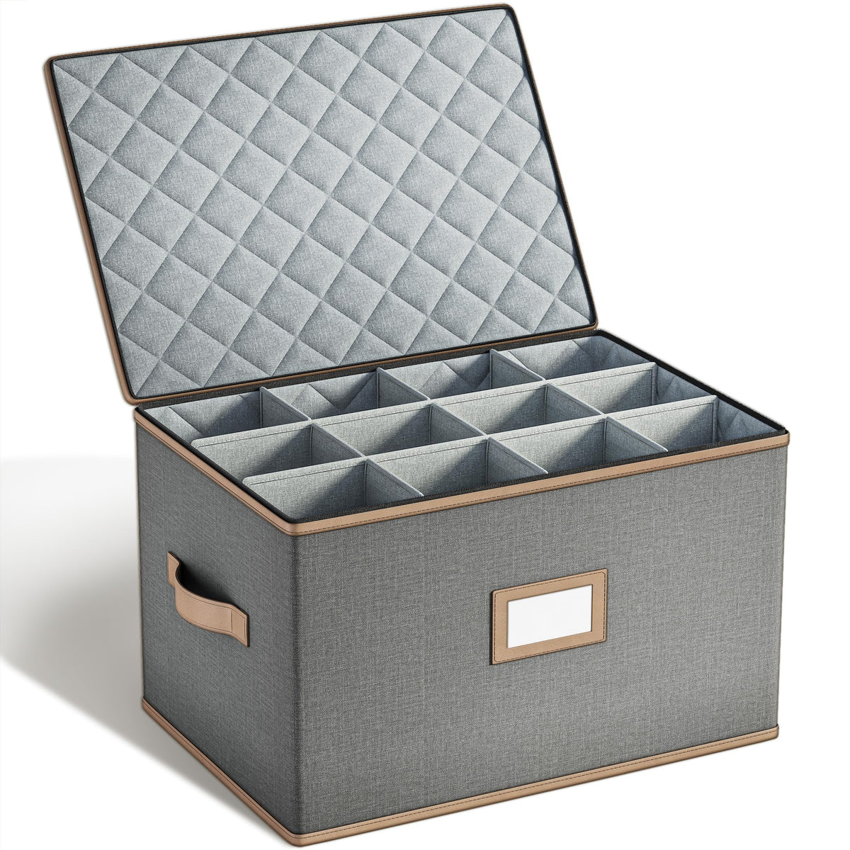 TomVista caja para copas con divisores y acolchado protege copas delicadas durante almacenamiento.