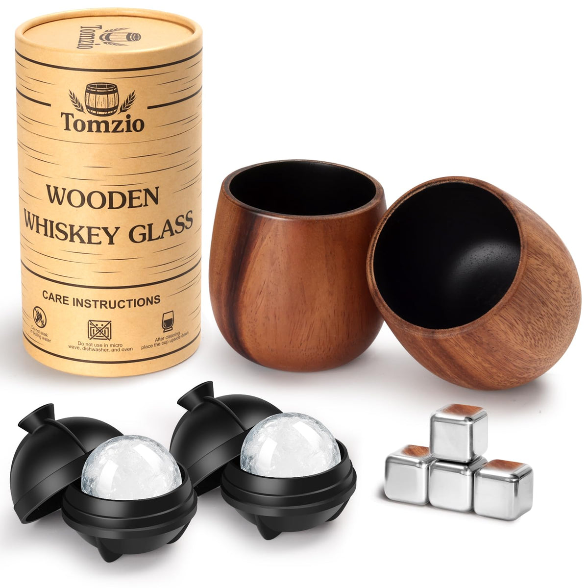 Vaso Tomzio bourbon carbonizado de 11oz en conjunto, estilo premium y duradero.