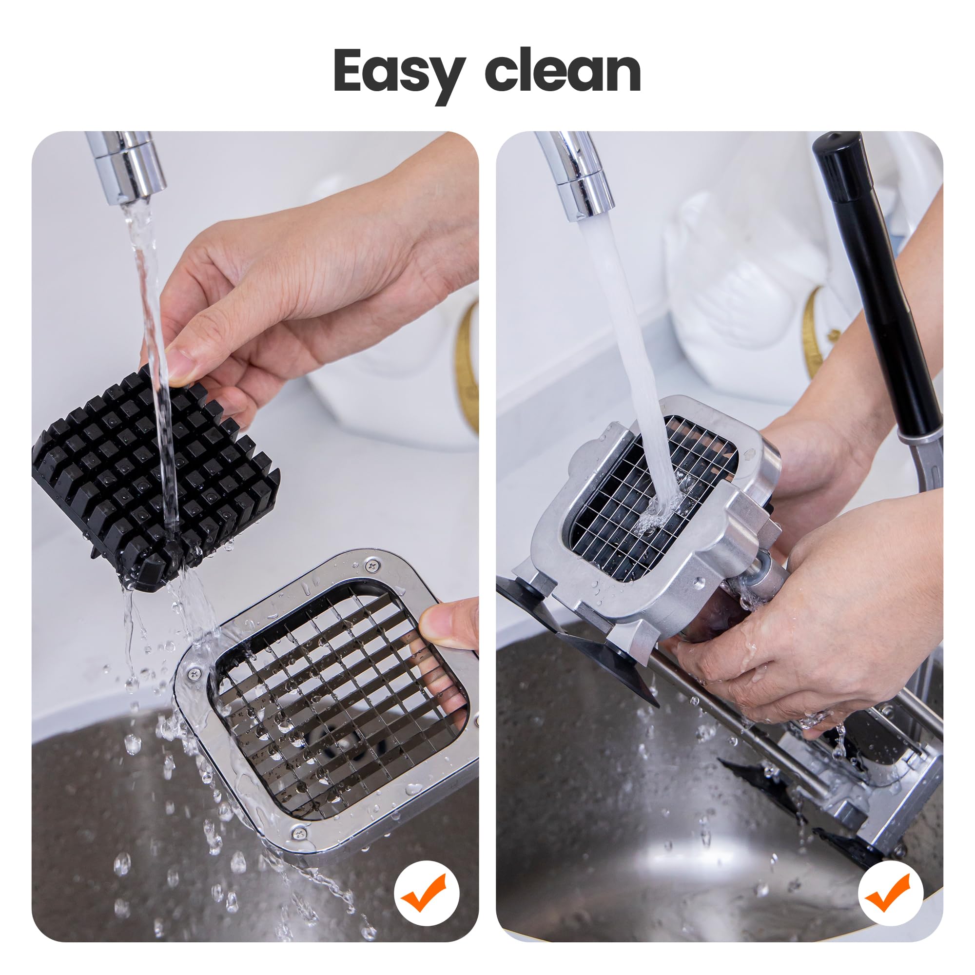 Tongdayi mango ergonómico facilita cortar patatas sin esfuerzo.
