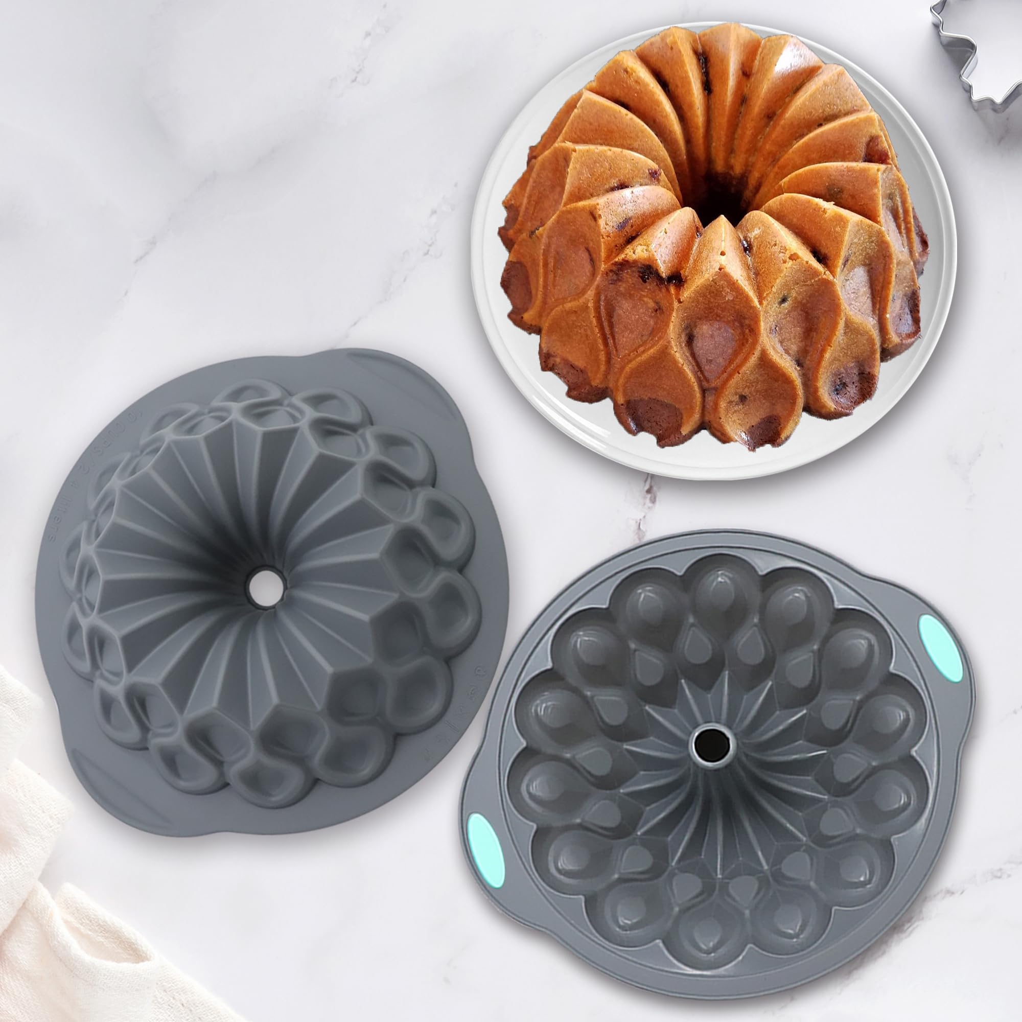 Tongjude juego de moldes gris para pasteles y snacks