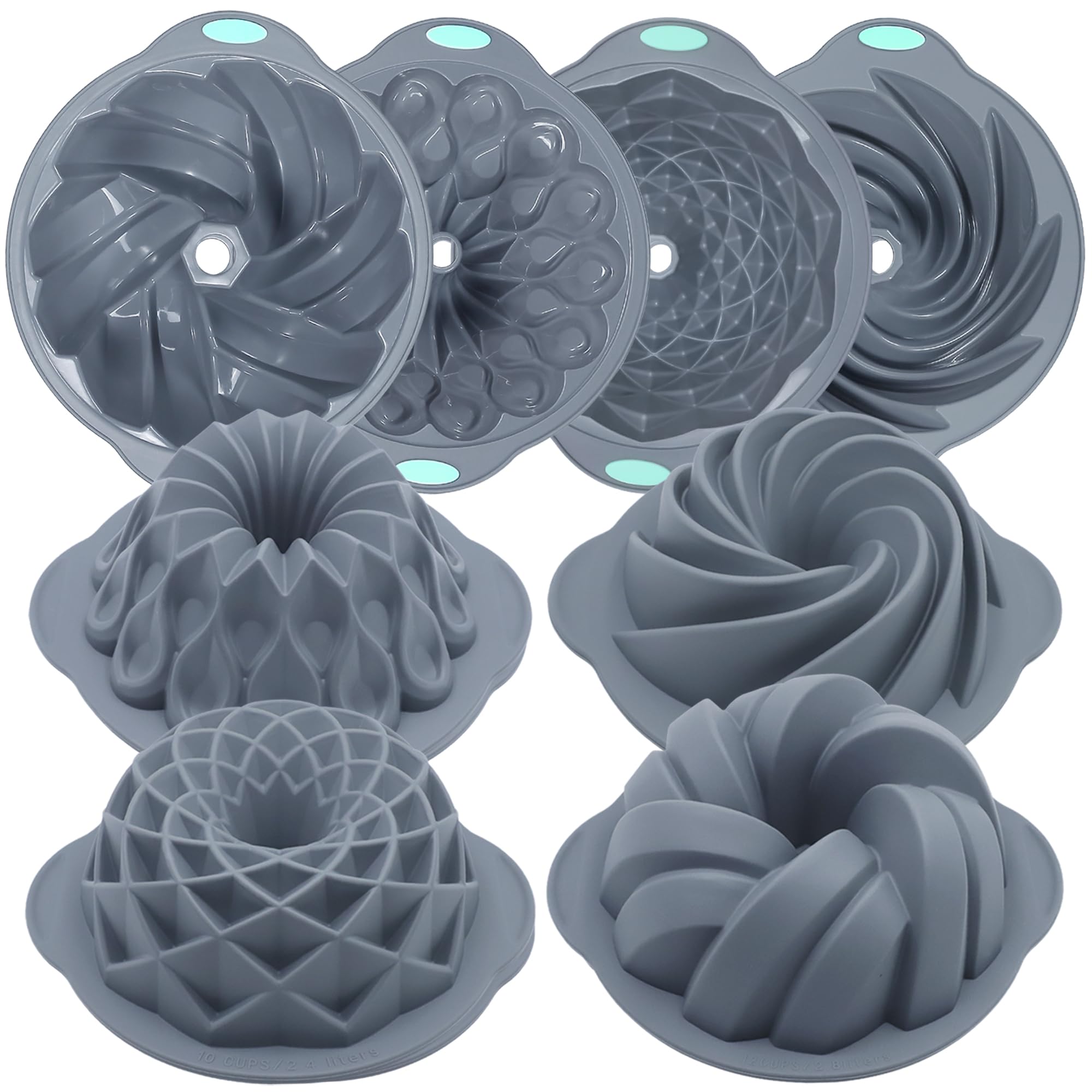 Tongjude moldes de silicona con relieve acanalado para bizcocho, desmolde fácil
