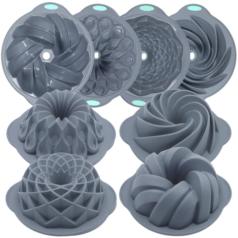 Tongjude moldes de silicona con relieve acanalado para bizcocho, desmolde fácil