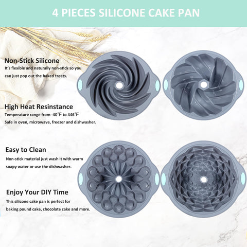 Tongjude moldes silicona para hornear con relieve