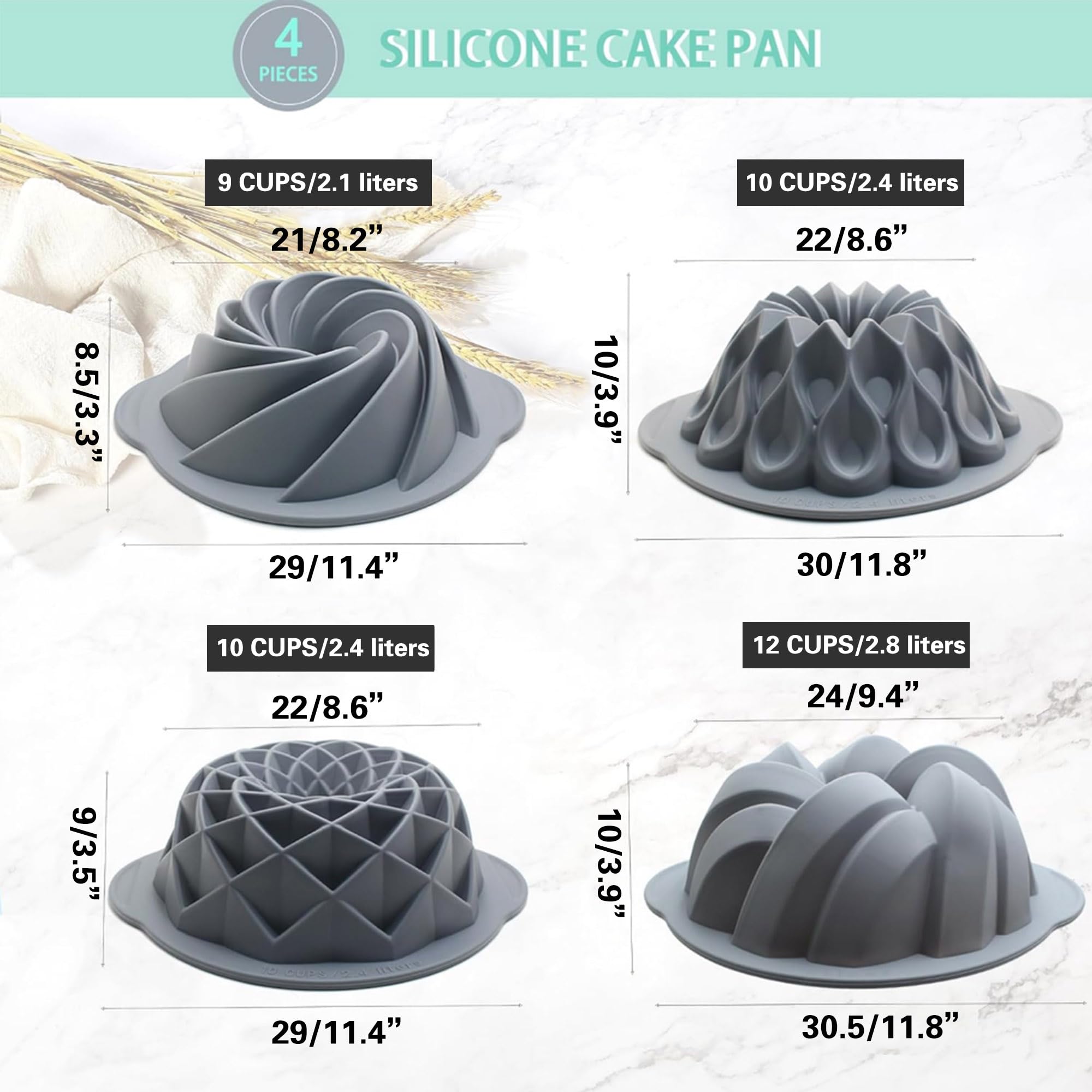 Tongjude moldes silicona para mousse, gelatina y custard