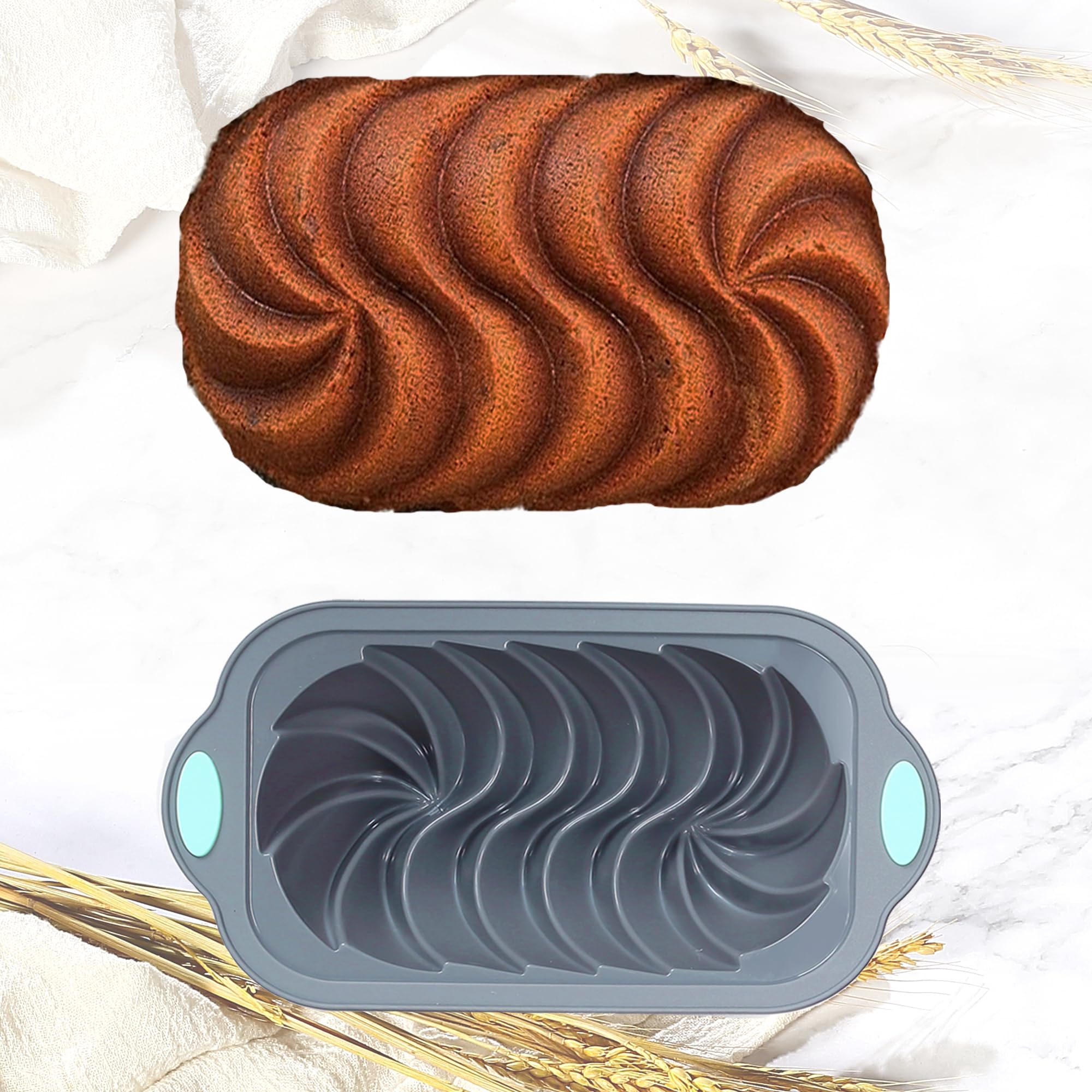 Tongjude pan-de-pastel-de-carne-silicona, hornea un pastel de carne homogéneo.