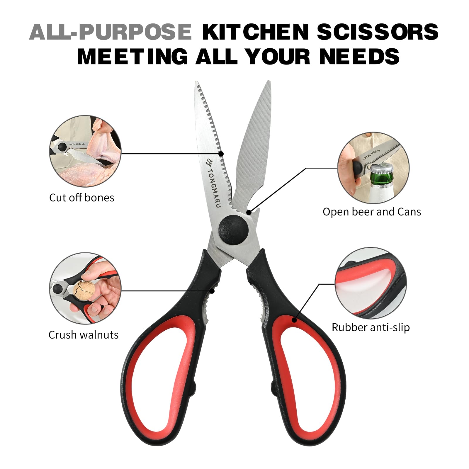 TONGMARU tijeras de cocina con corte preciso y control.