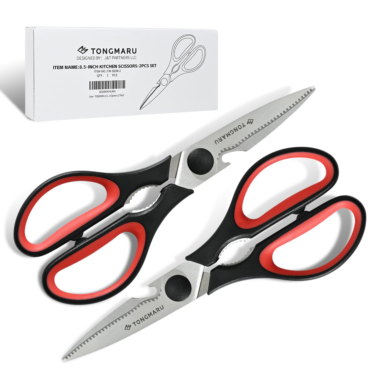 TONGMARU tijeras de cocina con mango ergonómico para cortes más cómodos.