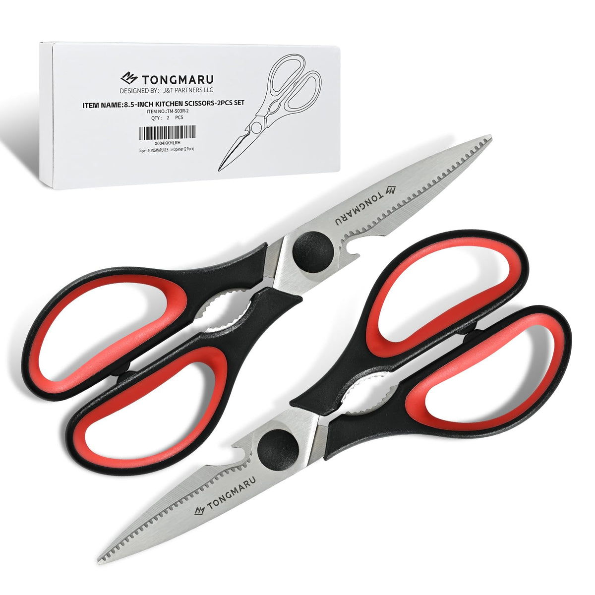 TONGMARU tijeras de cocina con mango ergonómico para cortes más cómodos.
