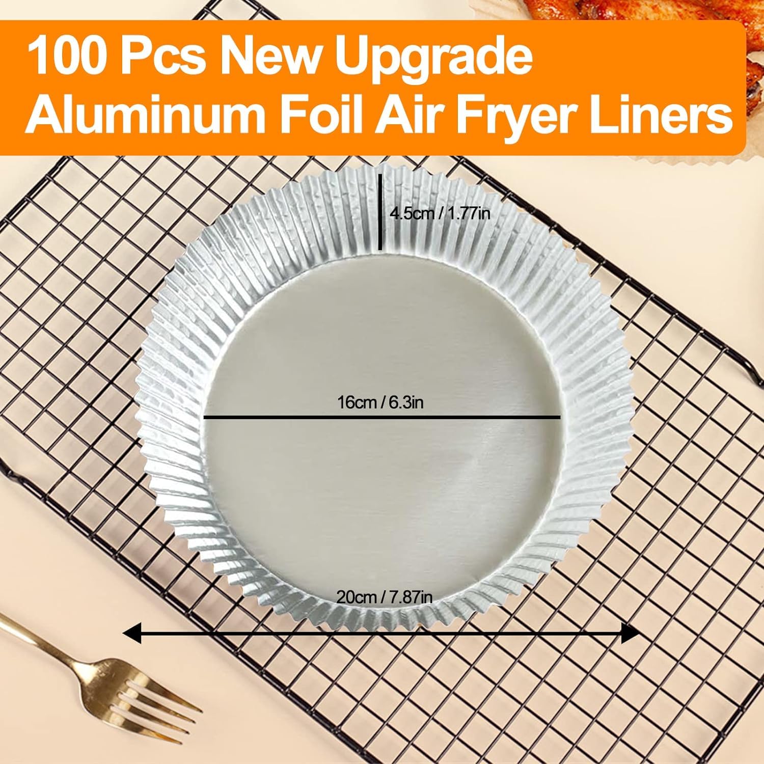 Tonmom forro aluminio freidora borde 4.5 cm, protege paredes