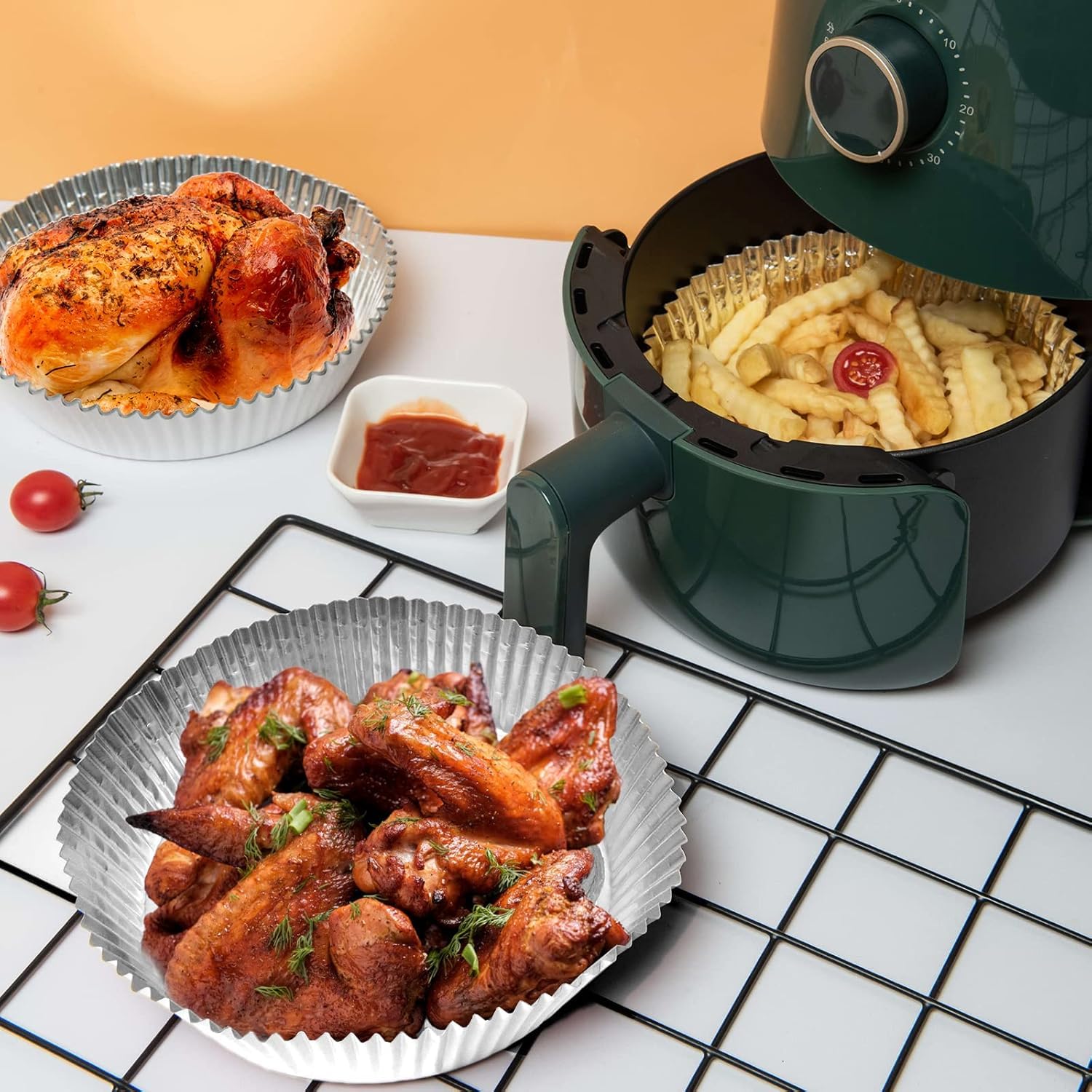 Tonmom forro aluminio freidora ideal para camping y cocina