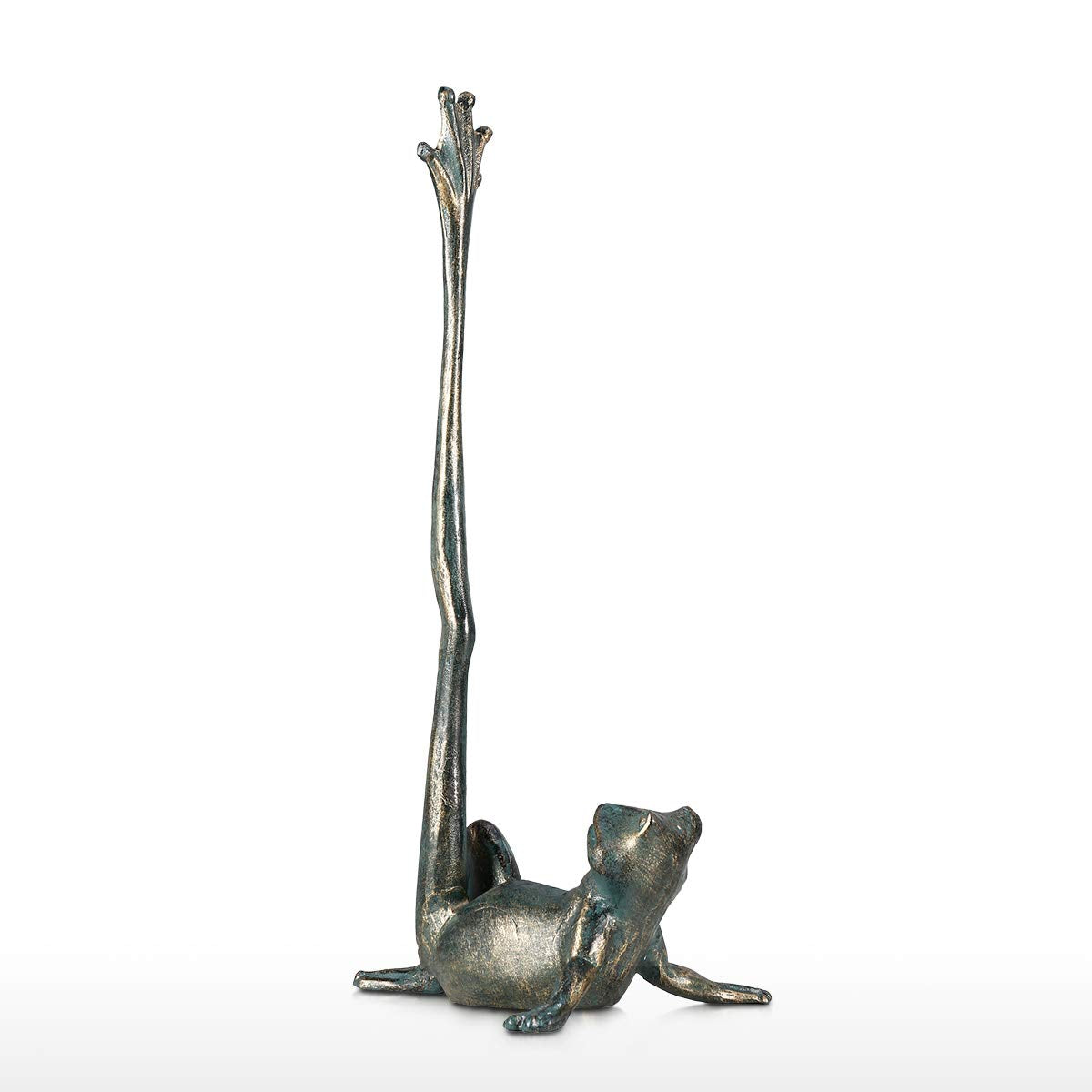 Tooarts sapo acabado bronce, detalle artesanal que decora la mesa.