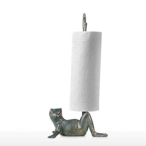 Tooarts sapo porta-papel con hierro forjado, base estable para la cocina.