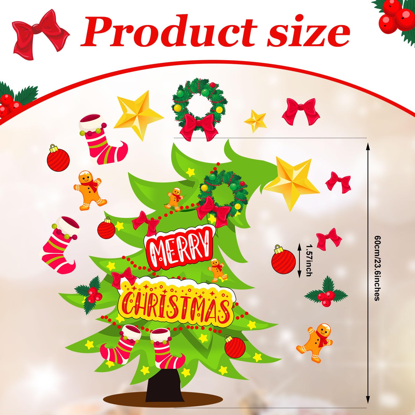 TOODOO pegatinas navideñas para nevera, colección multicolor para combinar.