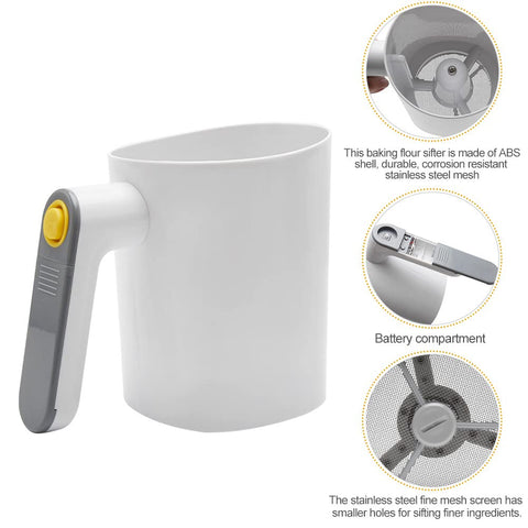 Capacidad de 4 tazas en el tamiz eléctrico Tookie para lotes medianos.