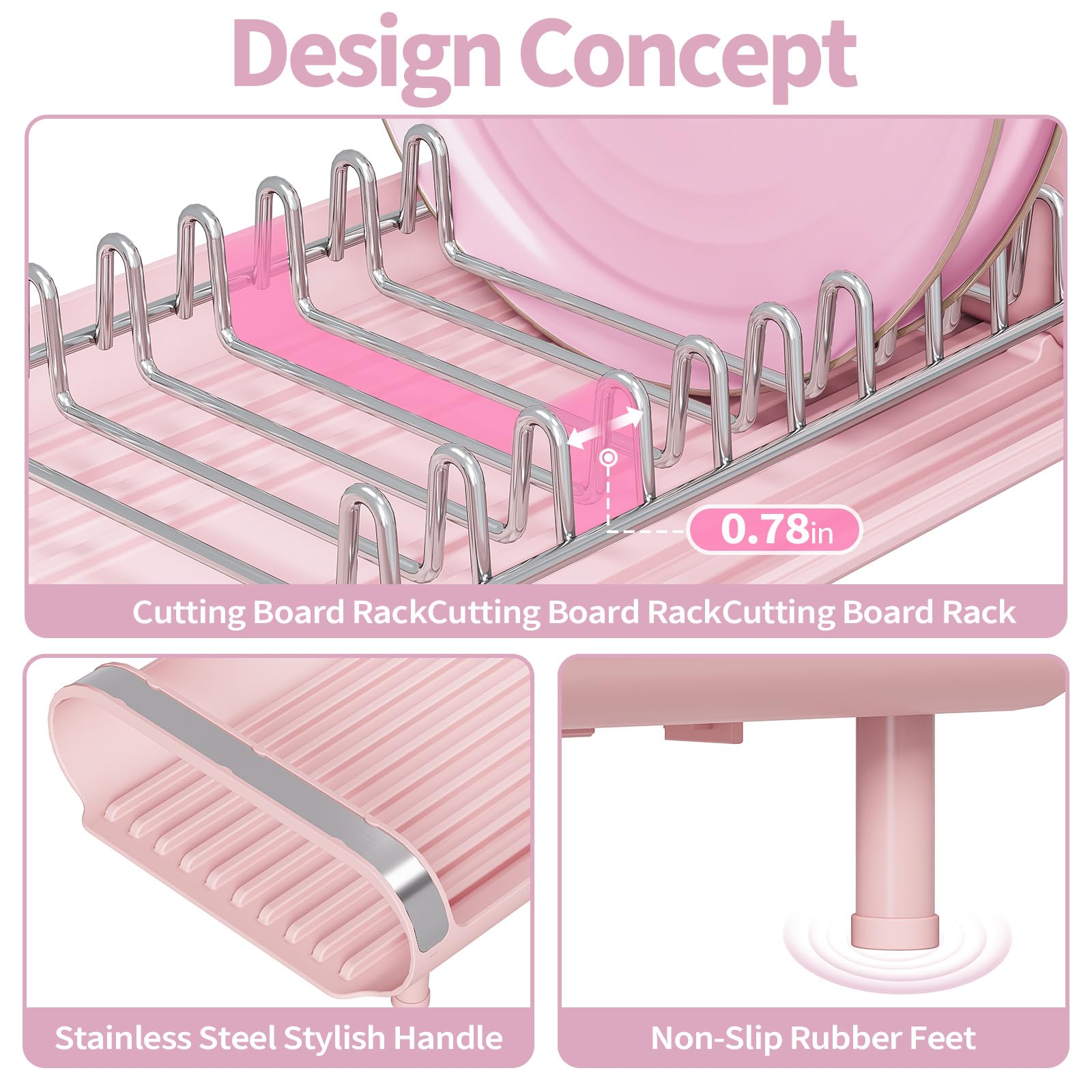 TOOLF diseño compacto con capacidad para nueve platos en rosa.
