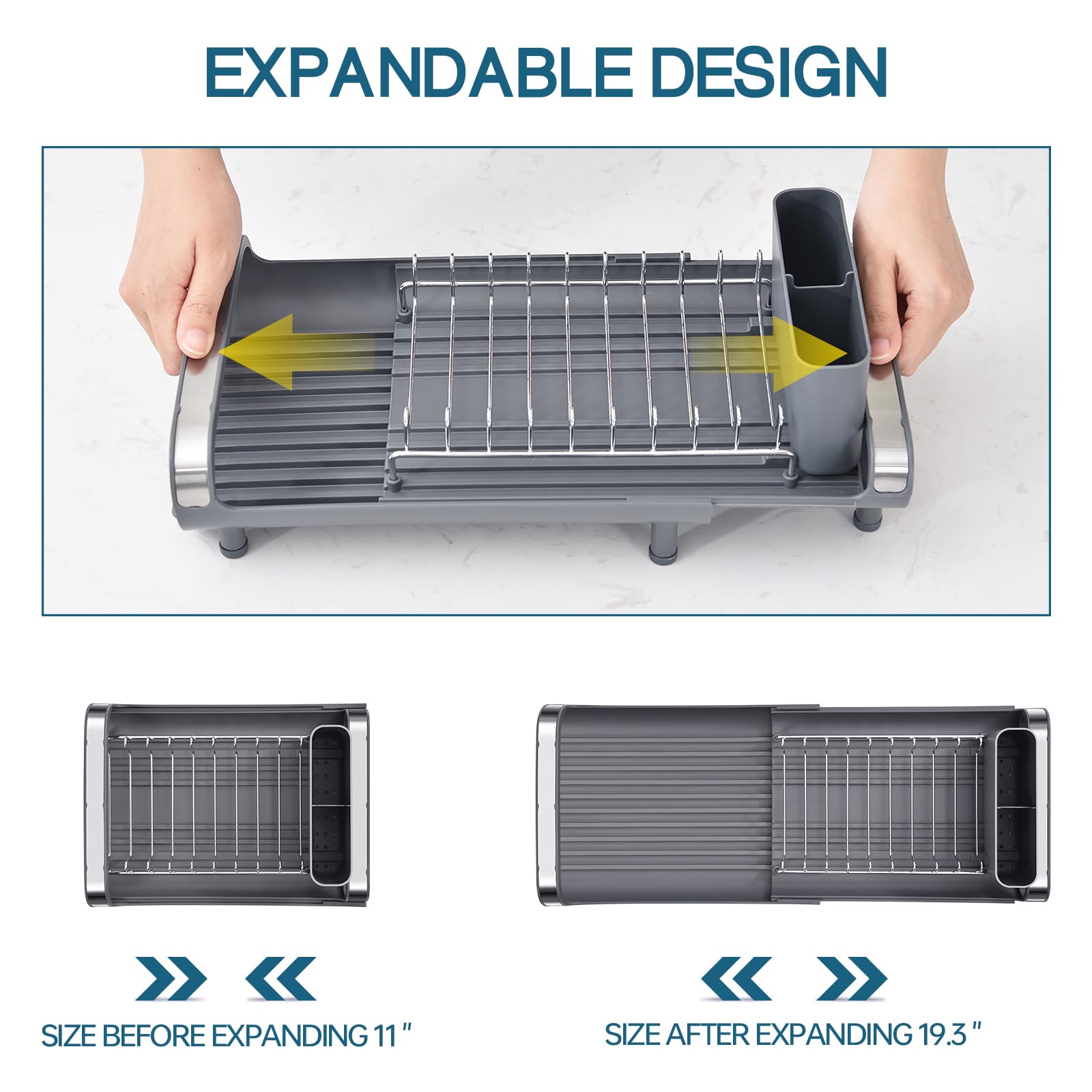 TOOLF secador de platos compacto ideal para cocinas pequeñas.