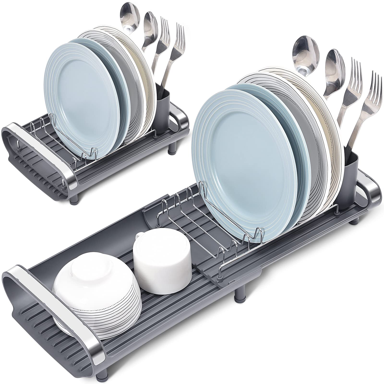 TOOLF secador de platos extensible para ahorrar espacio en la cocina.