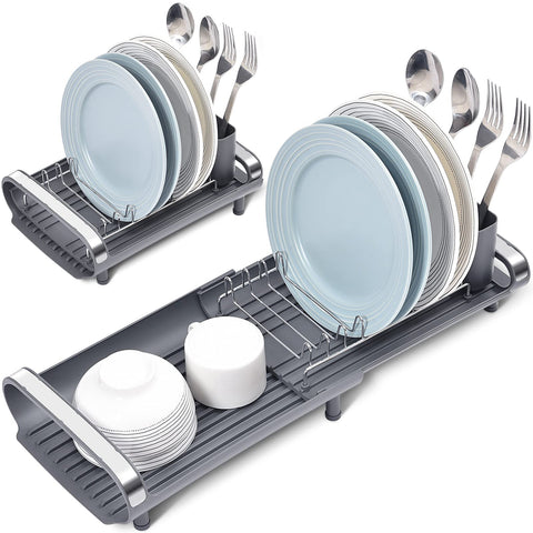 TOOLF secador de platos extensible para ahorrar espacio en la cocina.
