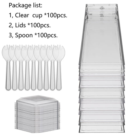 Toowood vasos postre apilables, fáciles de transportar para eventos al aire libre.
