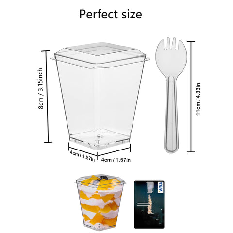 Toowood vasos de postre cuadrados, diseño elegante que realza el color de tus dulces.