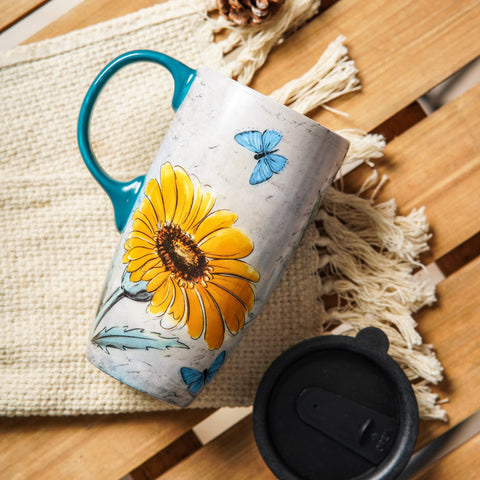 Topadorn taza ceramica, mango ergonómico, cómodo al sostener para beber diario.
