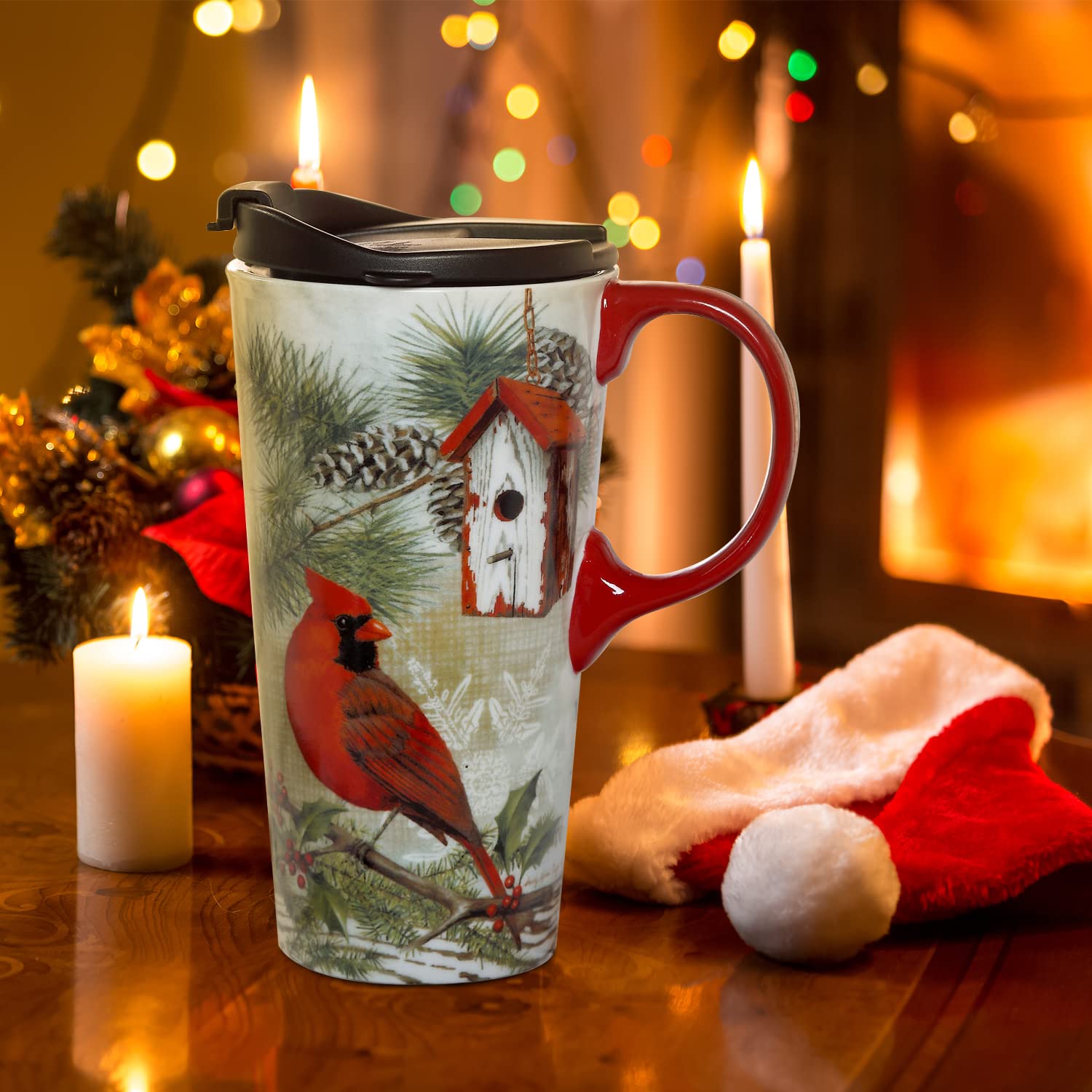 Topadorn Diseno navidad taza viaje, estilo festivo y funcional
