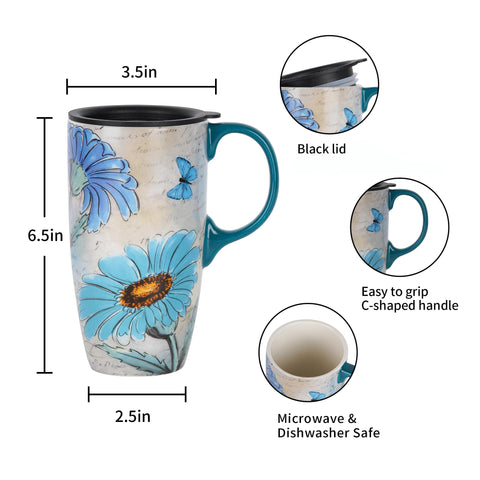 Topadorn taza cerámica apta para lavavajillas y microondas, limpieza sencilla.